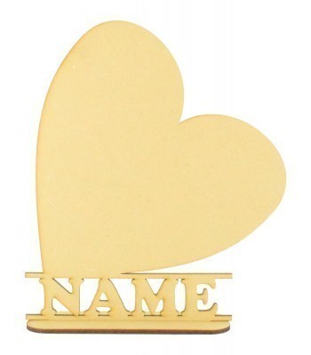 Laser Cut Personalised Heart Shape on a Stand
